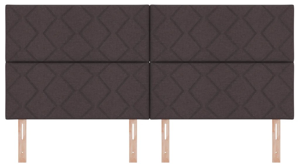 Cabeceira Design de Blocos de Diamante Castanho Escuro 200 cm Tecido