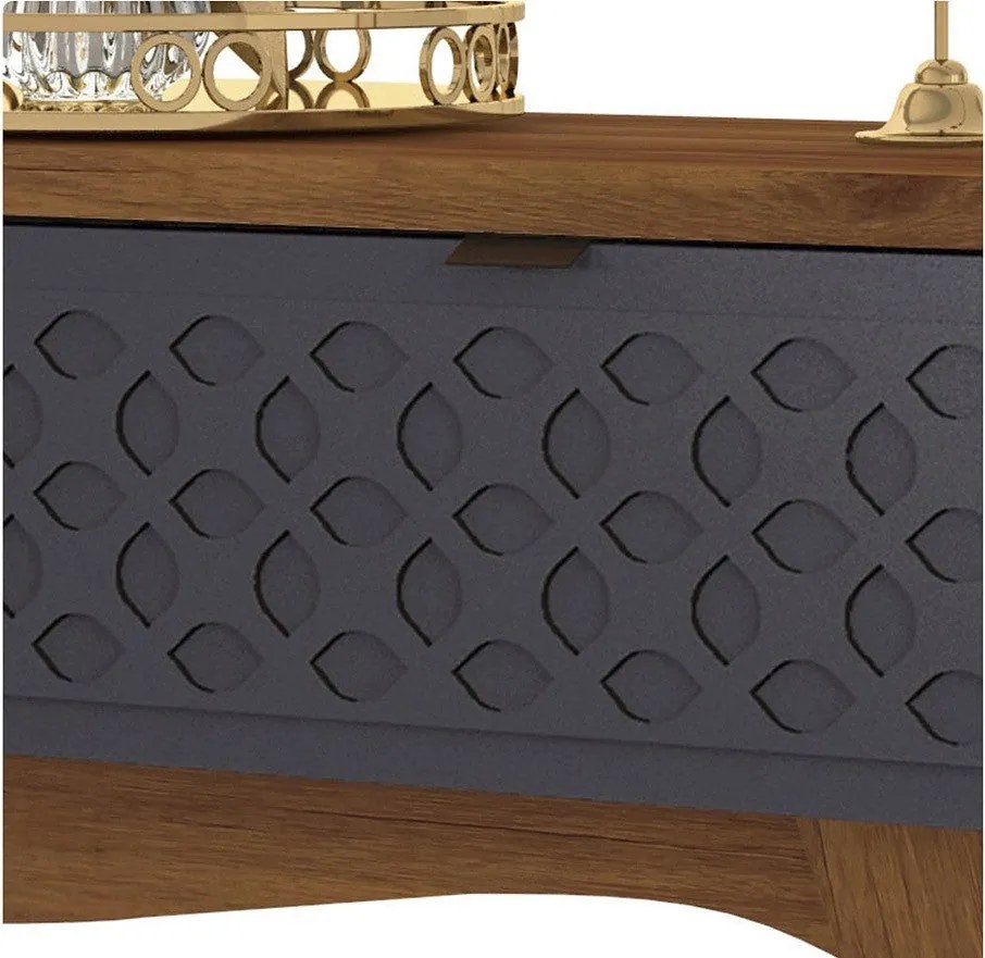 Consola de Entrada GAYA – 136x38,6x79 cm – MDP Matte e Grafite com Por