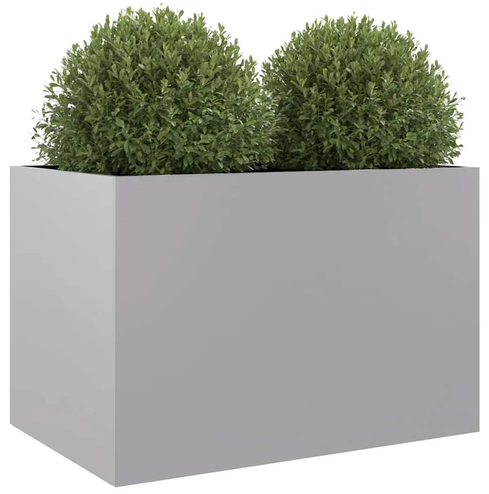 Vaso/floreira 62x40x39 cm aço galvanizado prateado