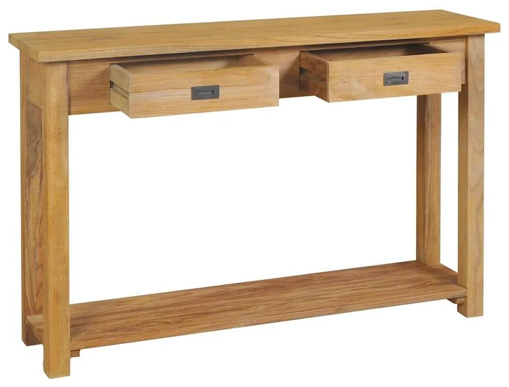Mesa consola de teca maciça 120x30x80 cm