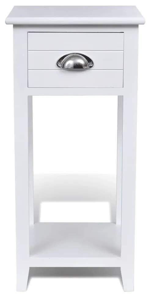 Mesa de cabeceira com 1 gaveta, branco