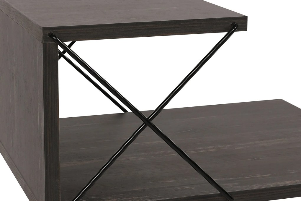 Mesa de Cabeceira Cross – Castanho Escuro – 50x55x40 cm