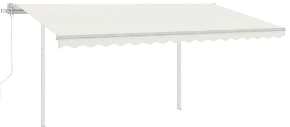 Toldo retrátil automático com postes 4x3 m cor creme