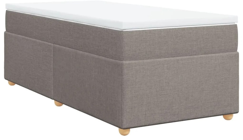 Cama com molas/colchão 90x190 cm tecido castanho-acinzentado