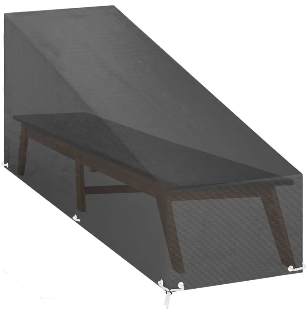 Capas p/ espreguiçadeira 2 pcs 12 ilhós 205x75x40/70 cm PE