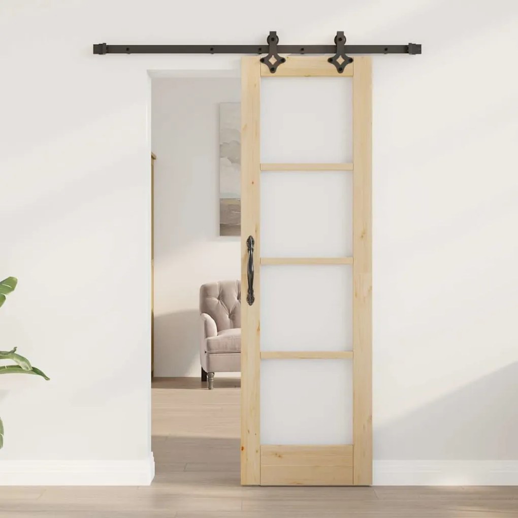 Conjunto de Porta Deslizante vidaXL com Hardware 61x198.5 cm Pinho Sól