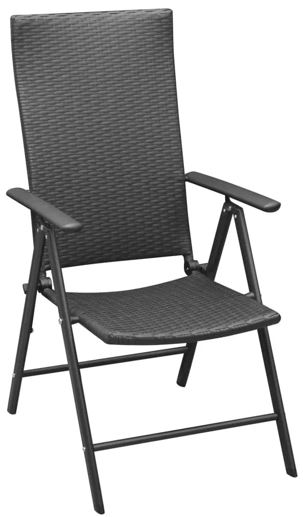 3 pcs conjunto de jantar para jardim preto
