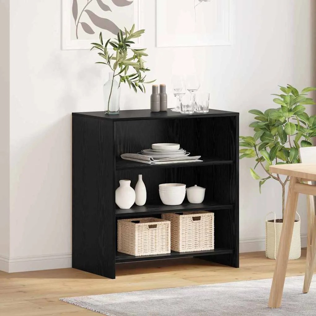 Buffet Carvalho Preto 70x41x75 cm Madeira de Engenharia