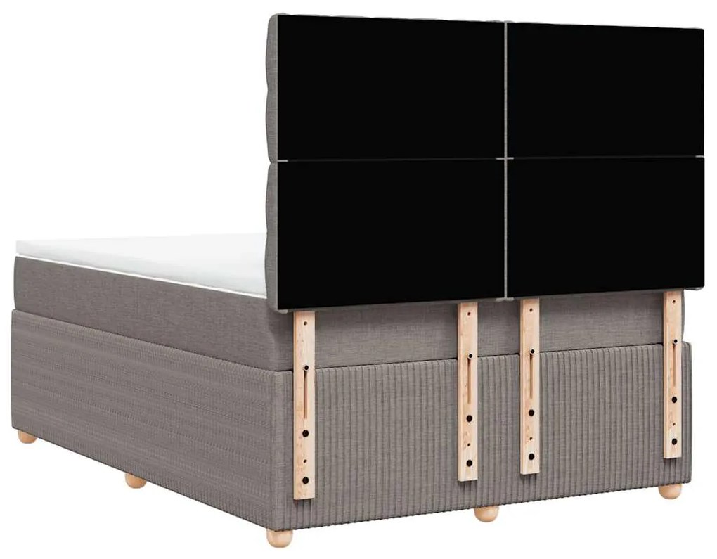 Cama com molas/colchão 140x200 cm tecido castanho-acinzentado