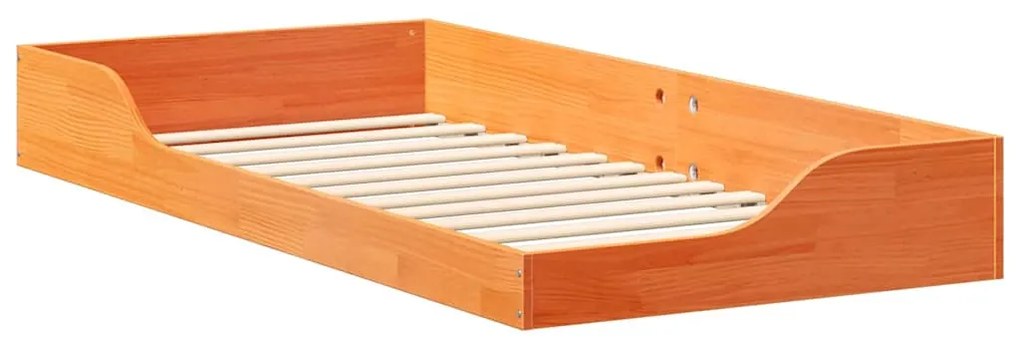 Estrutura de cama de chão Castanho-mel 80 x 200 cm
