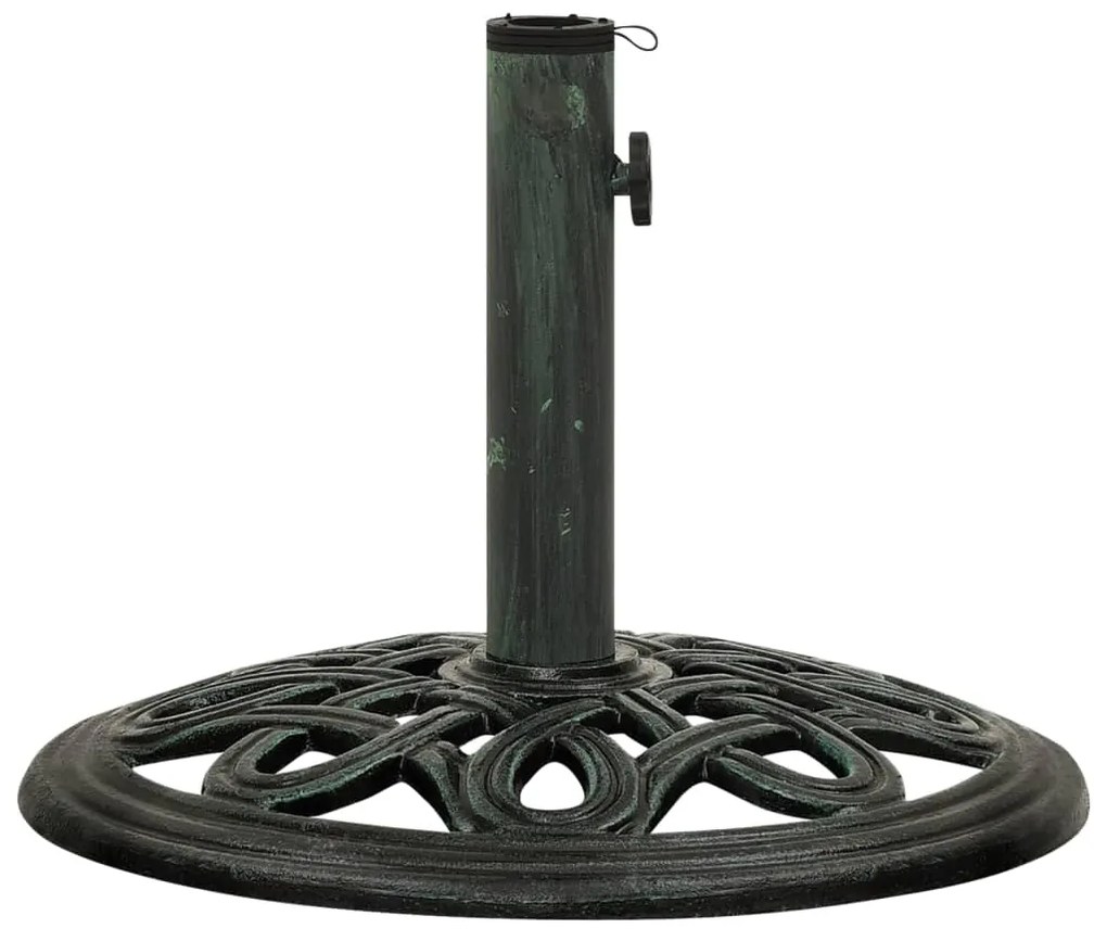 317765 vidaXL Base para guarda-sol ferro fundido 40x40x32 cm verde