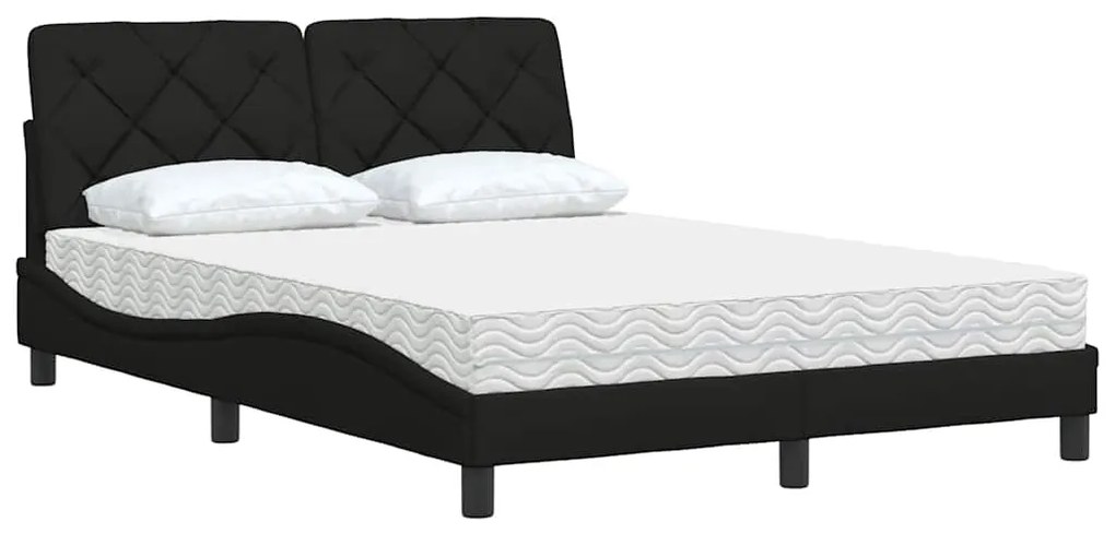 Cama com colchão 120x200 cm tecido preto