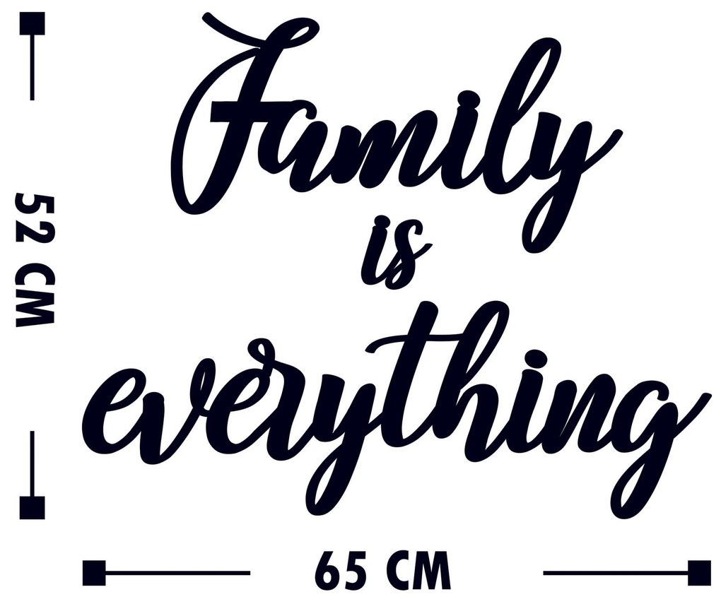 Acessório Decorativo de Parede Family Is Everything – Preto – 46 x 25