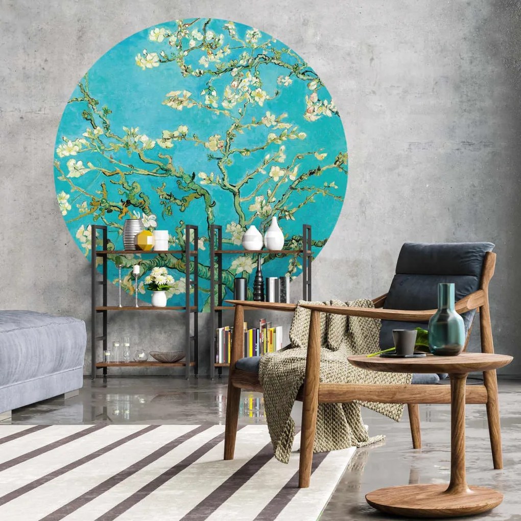 440355 WallArt Papel de parede circular "Almond Blossom" 190 cm