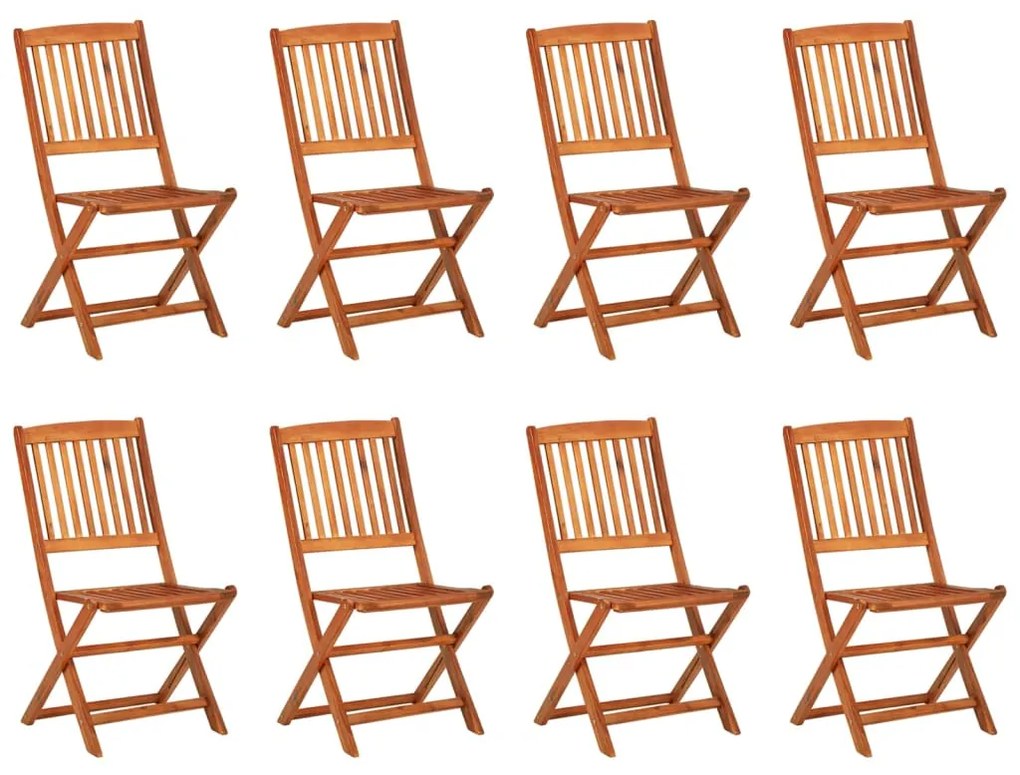 9 pcs conj. de jantar para jardim 180x90x75 cm acácia maciça