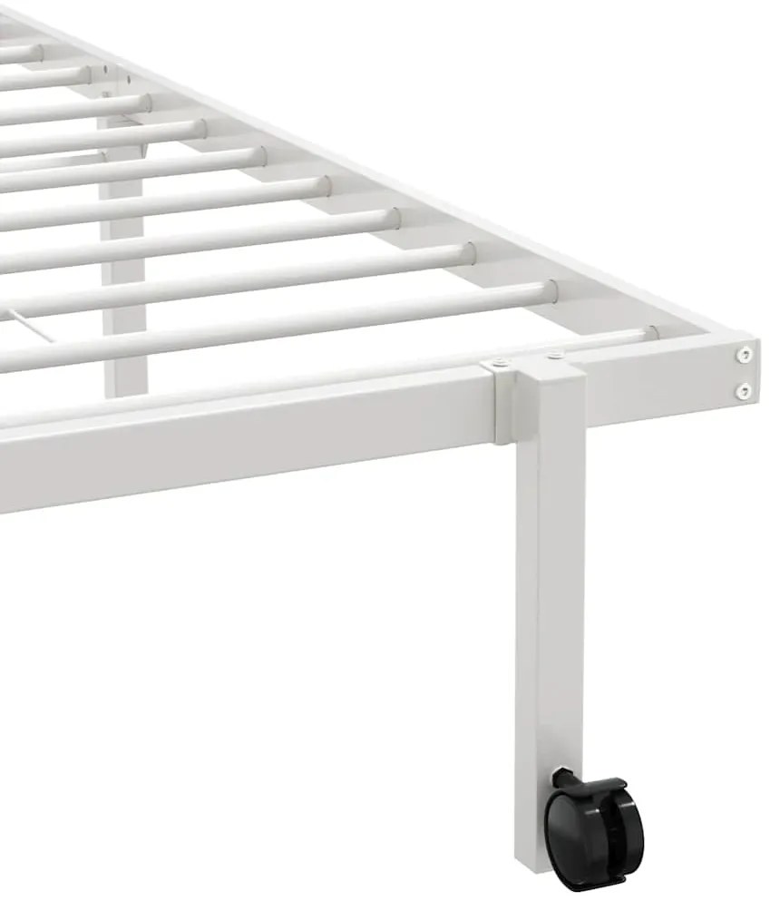 Estrutura de cama sem colchão Dobrável 100x190 cm aço branco
