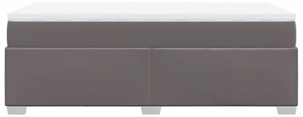 Cama com molas/colchão 90x190 cm couro artificial cinzento