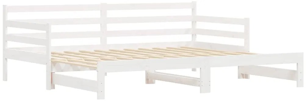 Sofá-cama com gavetão 90x200 cm madeira de pinho maciça branco