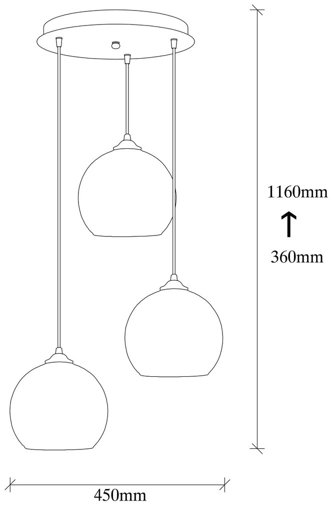 Chandelier Camini – Preto Mel – 45 cm