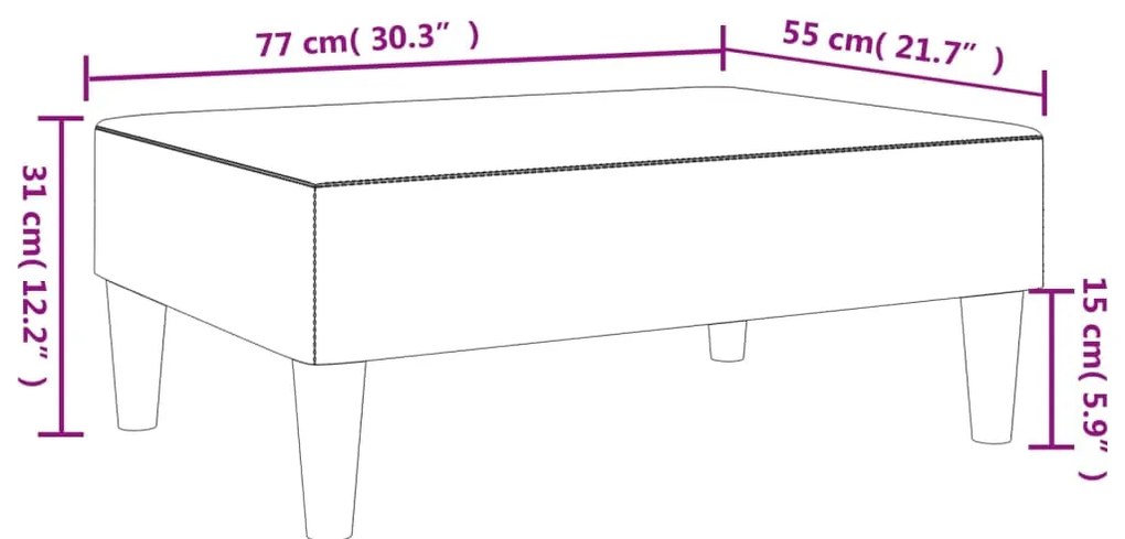 Apoio de pés 77x55x31 cm couro artificial cinza