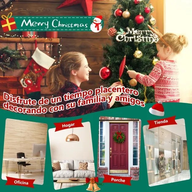 Árvore Natal de entrada de 120 cm com 100 luzes LED temporizadas, 3 modos de iluminação e 160 pontas de ramos Verde+dourado