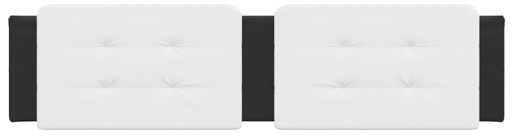 Almofadão de cabeceira 200 cm couro artificial preto e branco