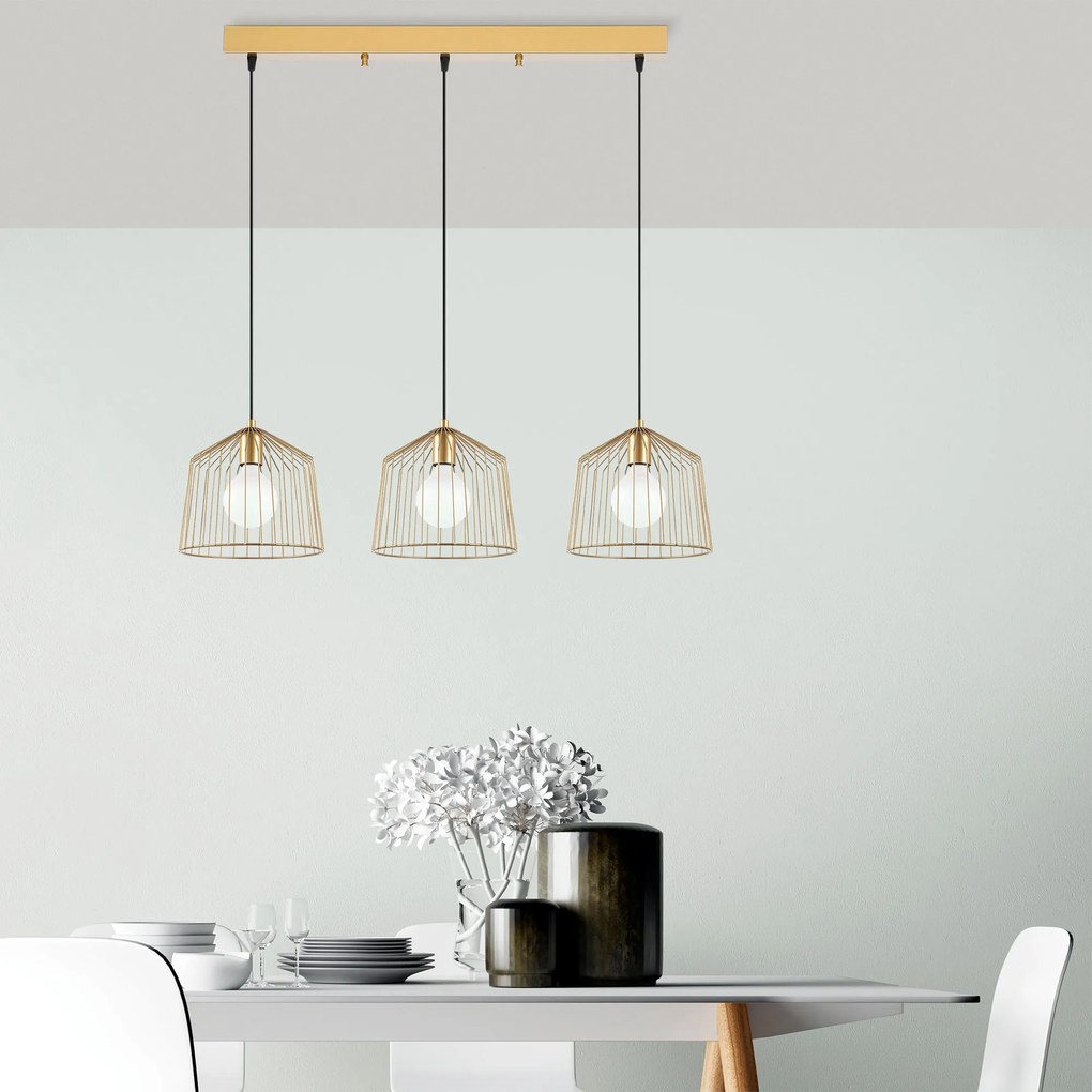 Candeeiro de Teto Cat – Ouro Brilhante – 96 x 26 x 121 cm