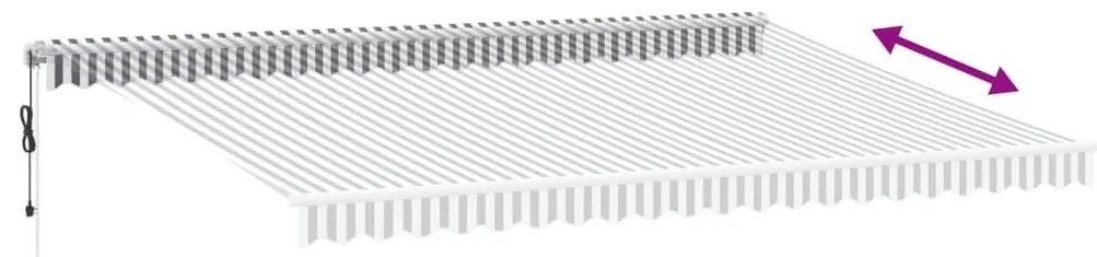 Toldo retrátil automático 500x300 cm antracite e branco