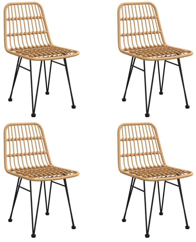 5 pcs conjunto de jantar p/ jardim vime PE