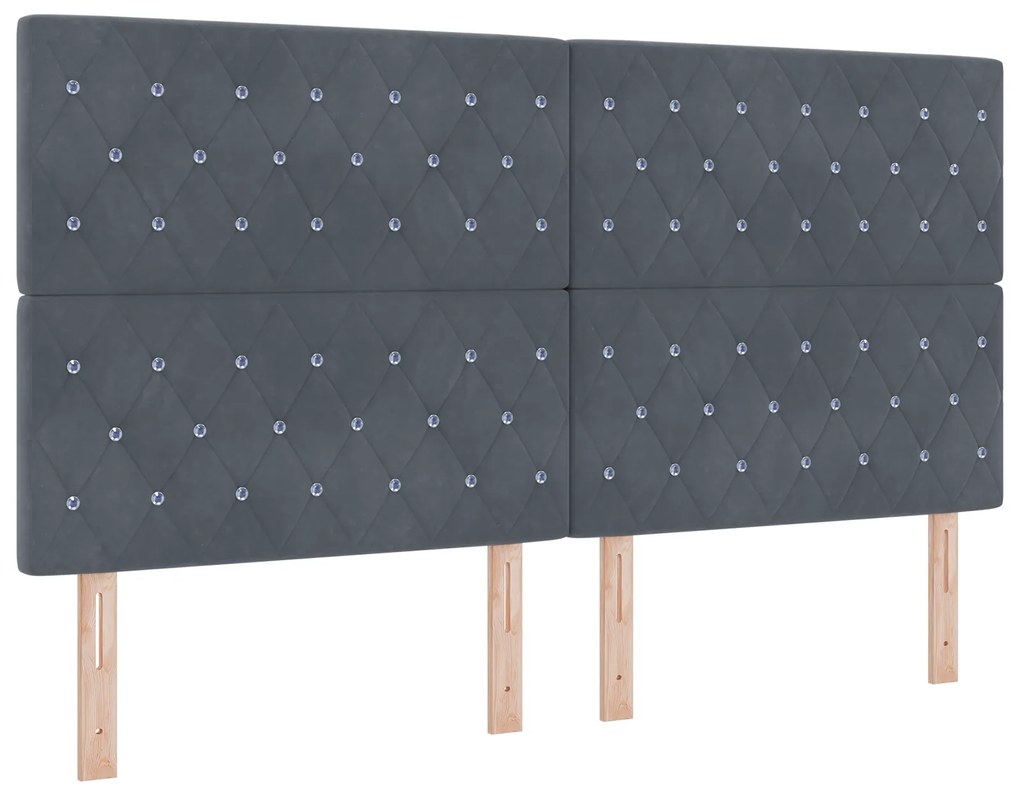Cama vidaXL Cinza Escuro 180x200 cm Veludo