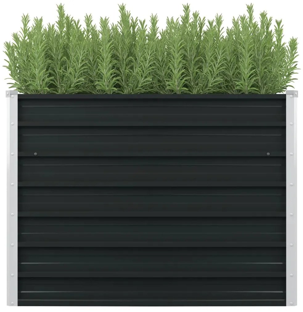 vidaXL Canteiro jardim elevado 100x100x77 cm aço galvanizado antracite