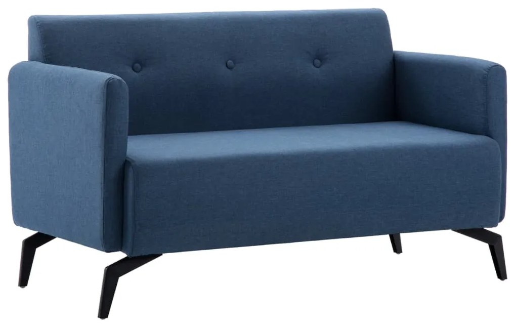 Sofá de 2 lugares estofos de tecido 115x60x67 cm azul