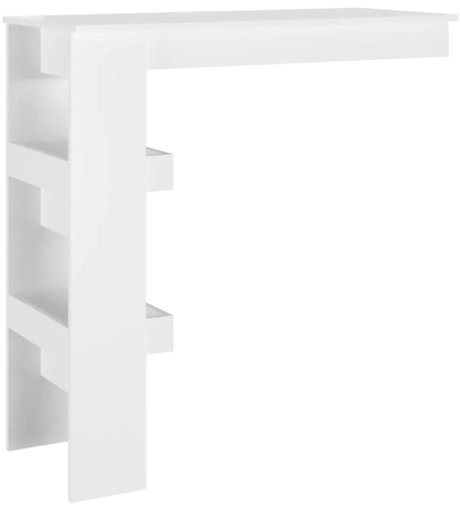 Mesa bar parede 102x45x103,5cm derivados madeira branco brilh.