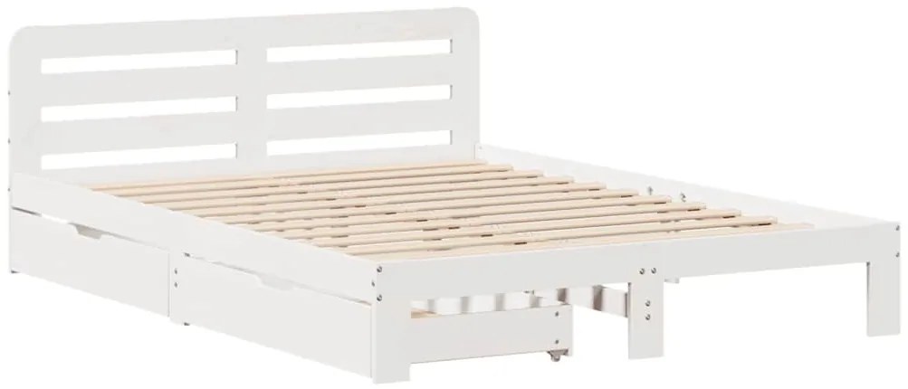 Cama sem colchão 120x190 cm madeira de pinho maciça branco