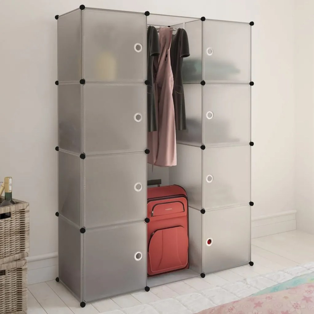 240498 vidaXL Armário plástico modular 9 gavetas 37x115x150 cm branco