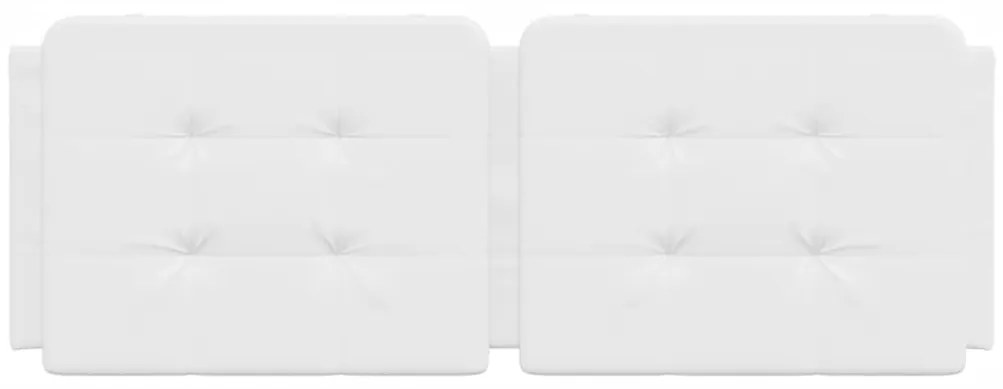 Almofadão de cabeceira 120 cm couro artificial branco