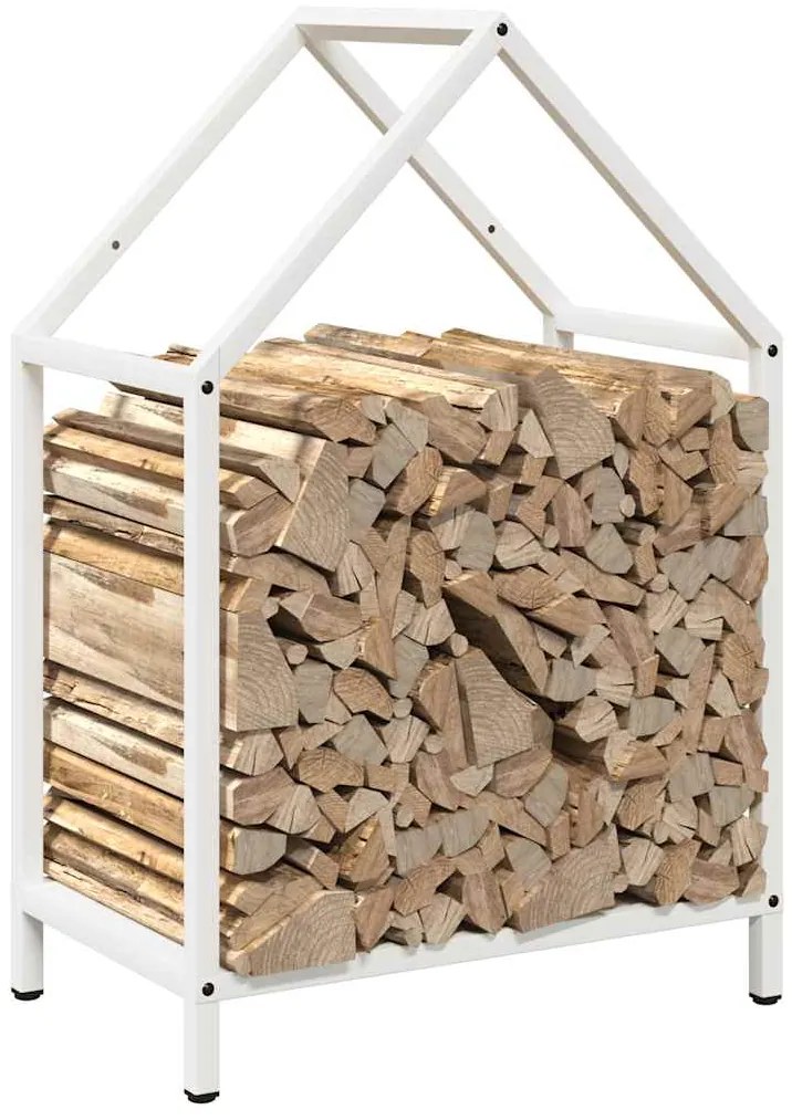 Suporte para lenha 40x25x60 cm aço laminado a frio branco