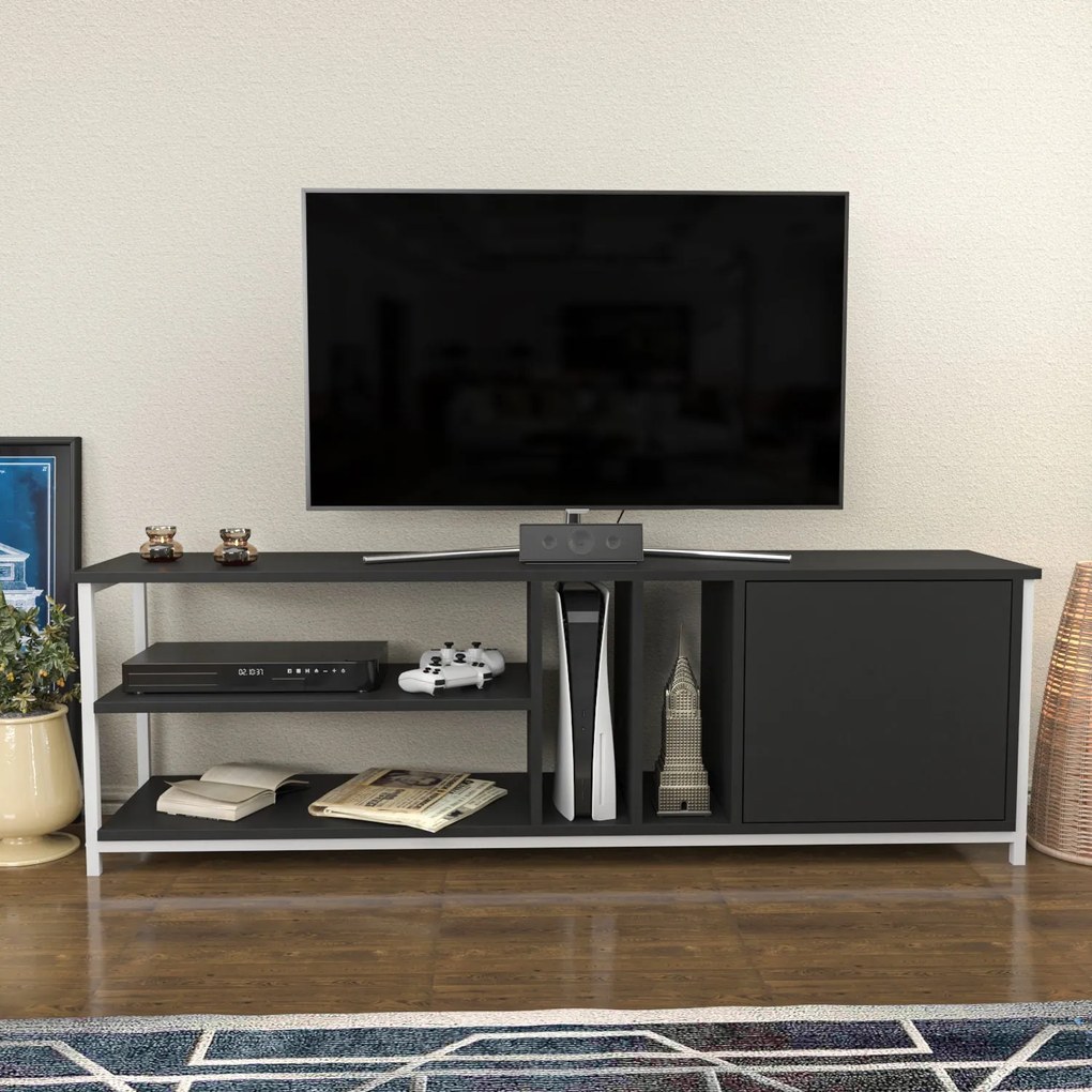 Suporte de TV Oneida – Branco e Antracite – 140 cm x 35,3 cm x 50,8 cm