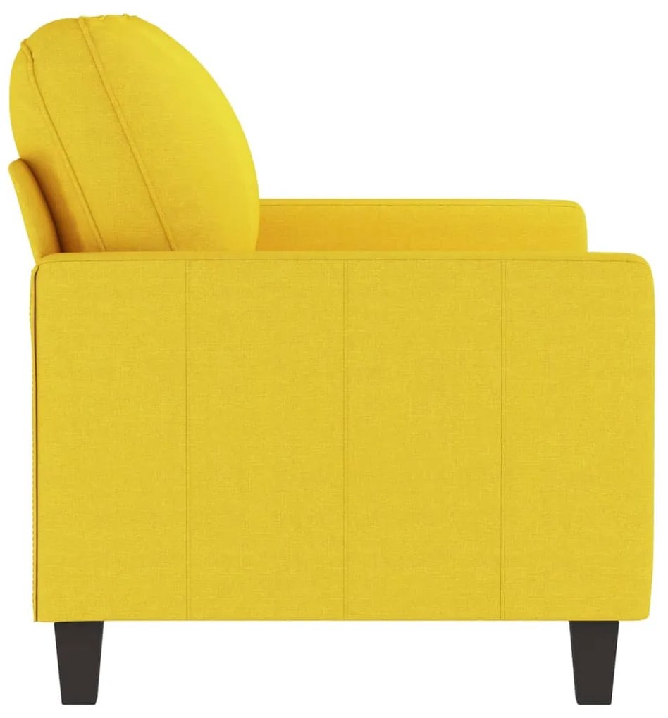 Sofá de 2 lugares 120 cm tecido amarelo-claro