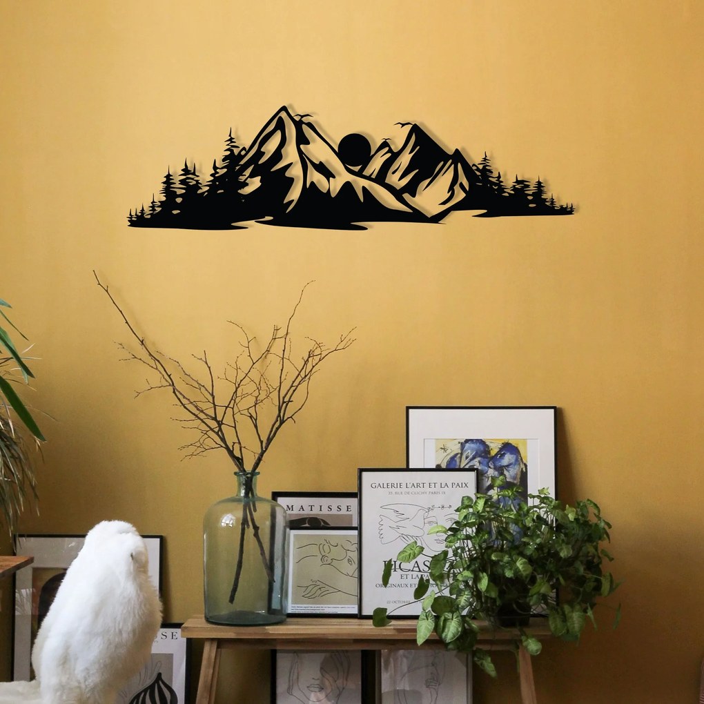 Acessório Decorativo de Parede Mountain – Preto – 68 x 19 cm