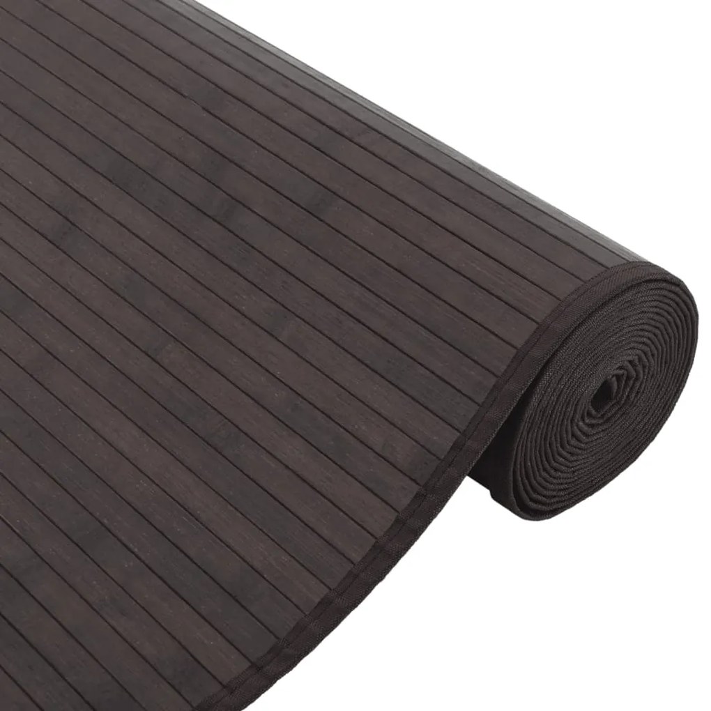 Tapete retangular 80x300 cm bambu castanho-escuro