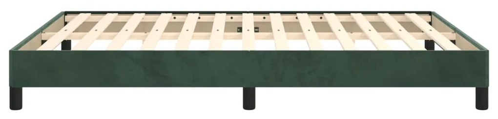 Estrutura de cama sem colchão 140x190 cm veludo verde-escuro
