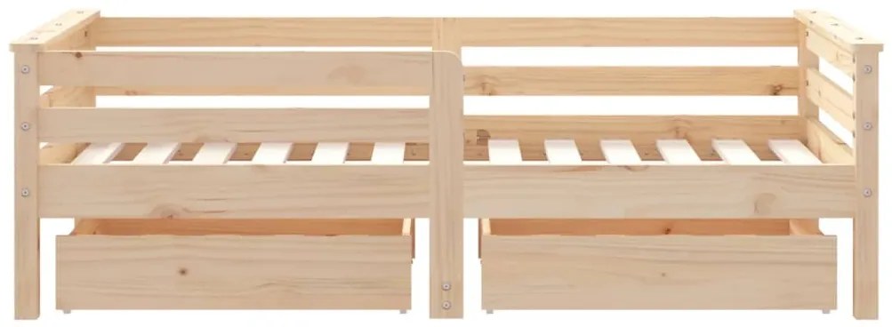 Estrutura de cama infantil c/ gavetas 70x140 cm pinho maciço