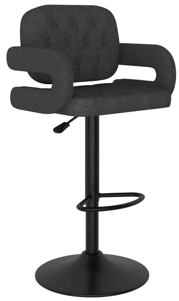 Bancos de bar 2 pcs tecido cinzento-escuro