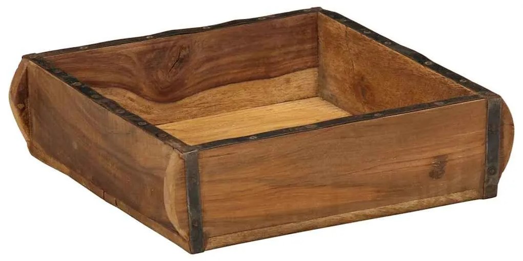 vidaXL Tabuleiro Castanho 29 x 31 x 10 cm Madeira Reforçada Sólida