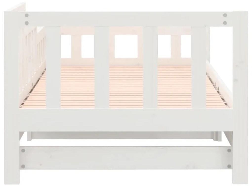 Sofá-cama de puxar 2x(80x200) cm pinho maciço branco