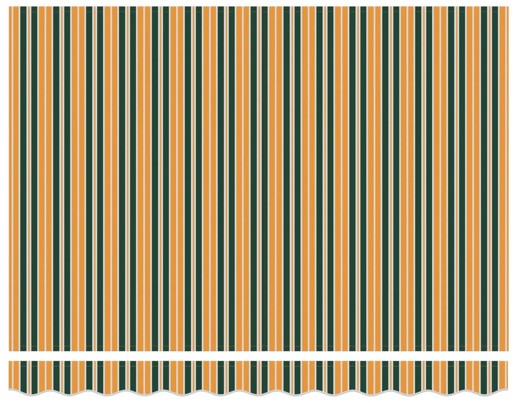 Toldo Retrátil Manual vidaXL Verde e Amarelo 350x250 cm