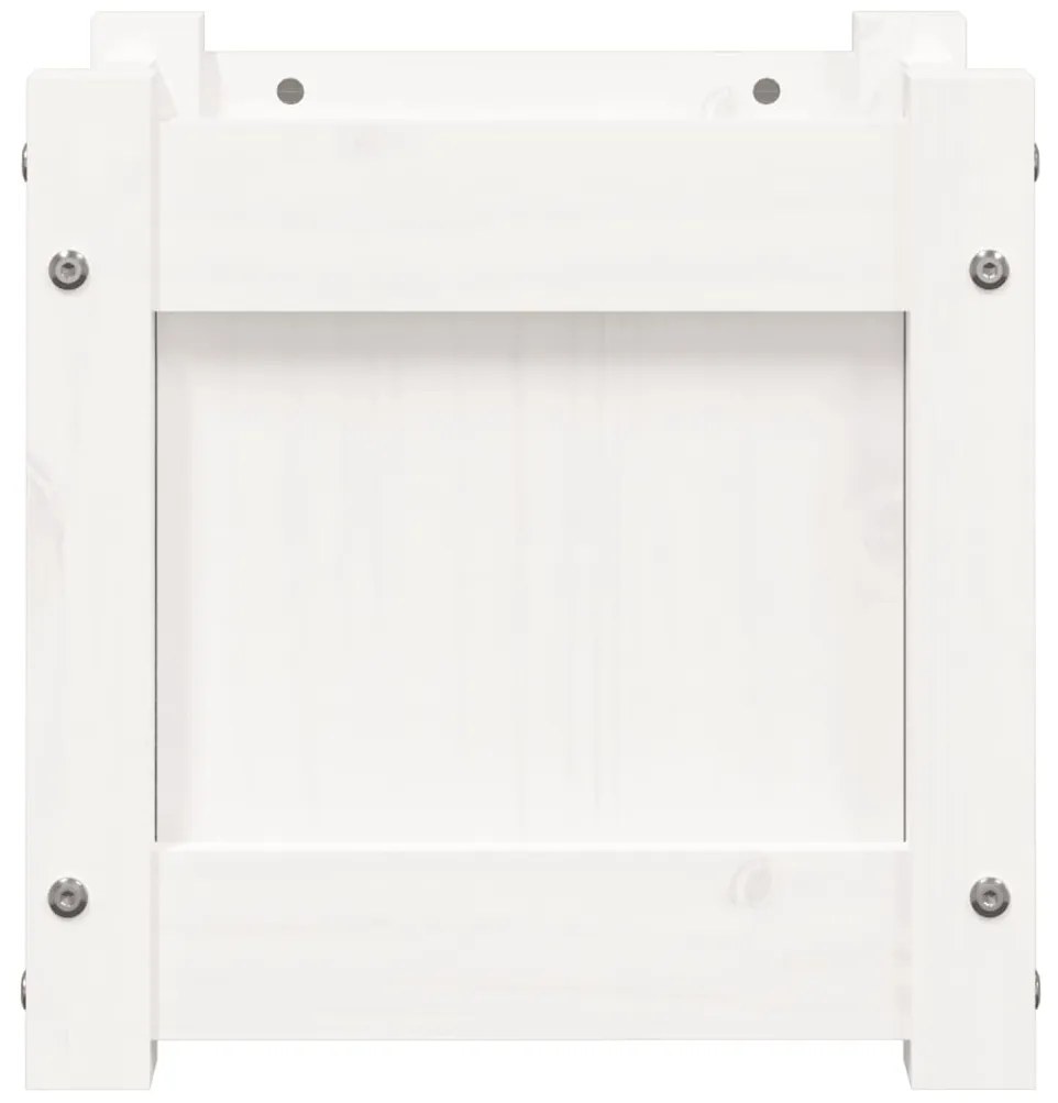 Vaso/floreira de jardim 31x31x31 cm pinho maciço branco