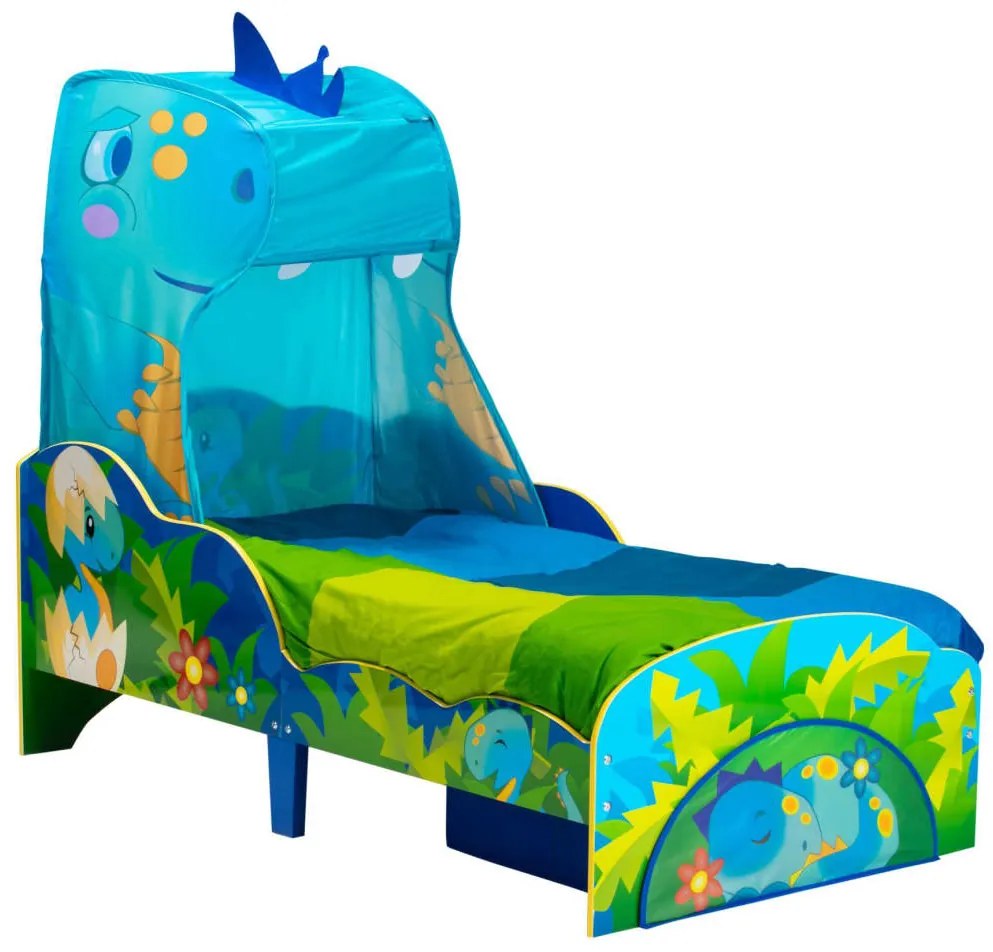 426016 Worlds Apart Cama infant. c/ gaveta dinossauro 142x77x138cm azul/verde