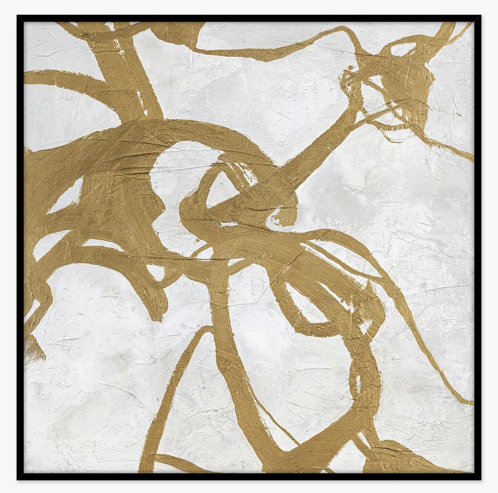 Quadro em tela pintado à mão com moldura de madeira Goldplay